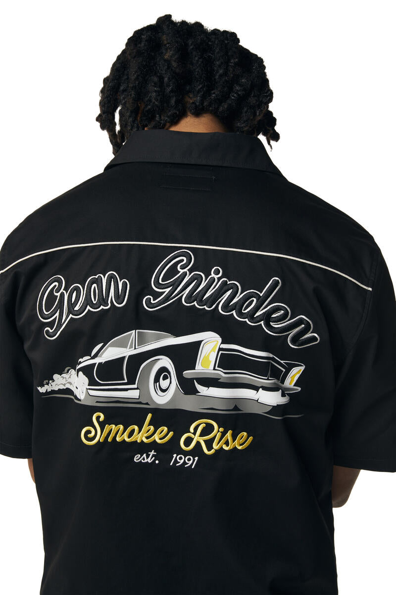 Smoke Rise Graphic Twill Black Shirt