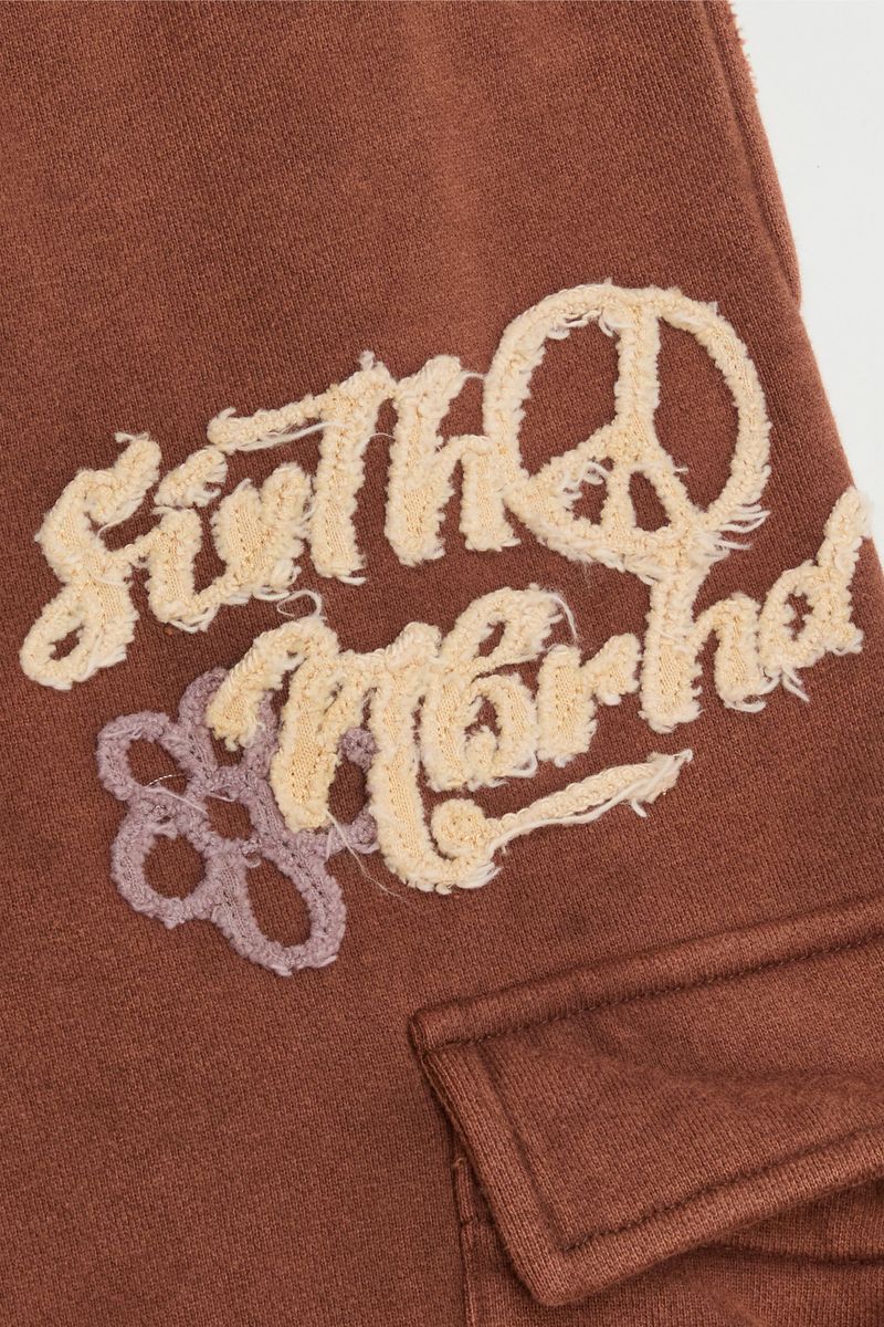 6th Nbrhd " Chances" Relaxed Fits Fleece Brown Cargo Pants