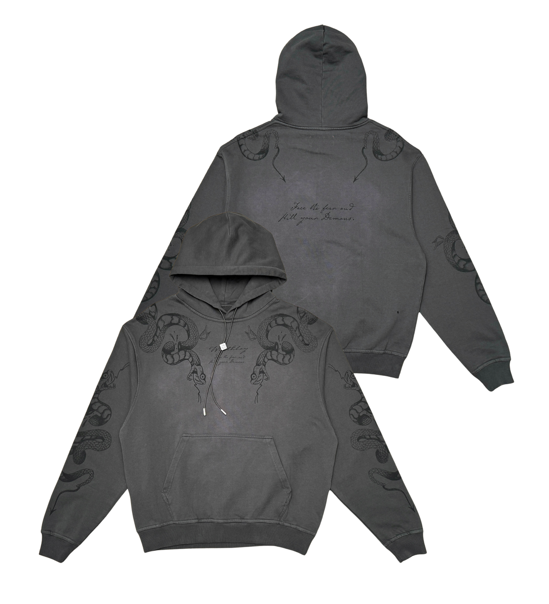 Wrathboy Snake Hit Hoodie Dark Grey