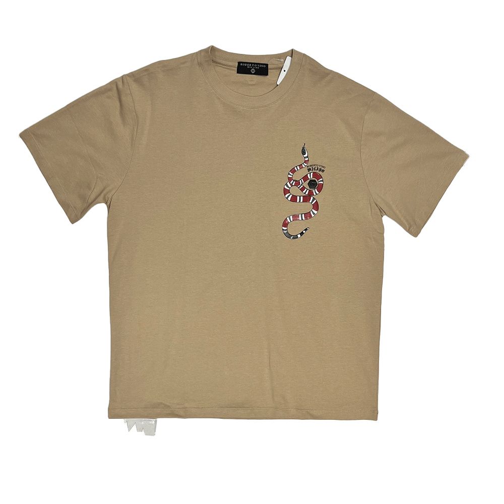 Roberto Vino Milano Wild Snake Beige T-Shirt