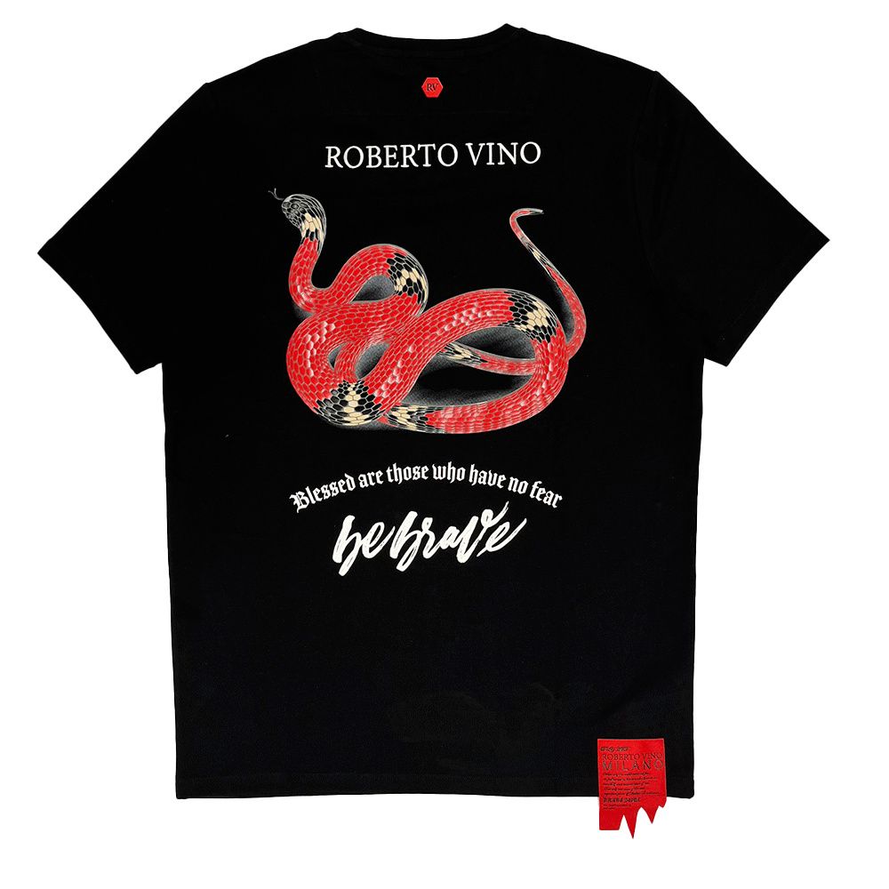 Roberto Vino Milano Brave Snake Black T-Shirt