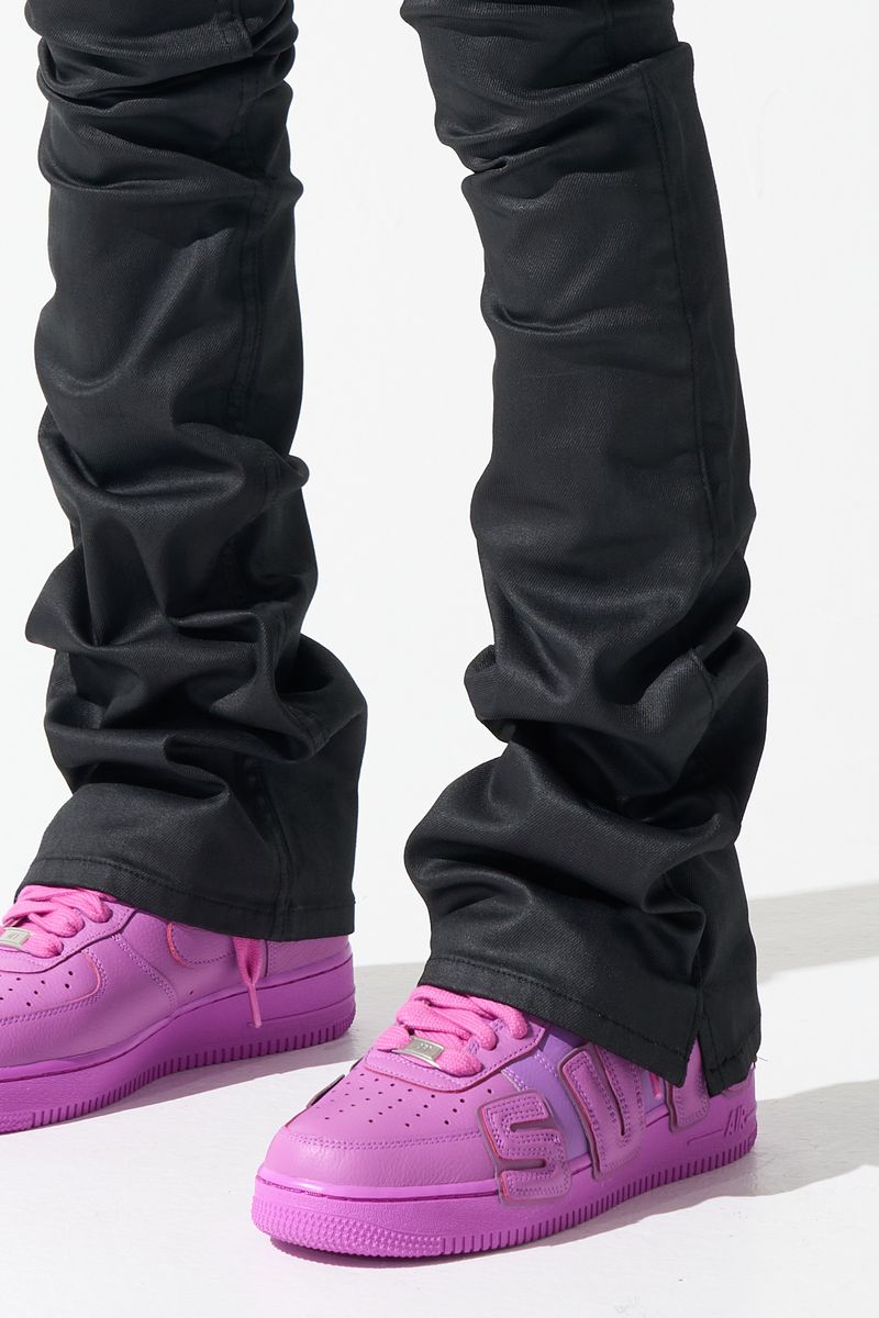 SERENEDE "CAVIAR" Wax Stacked Jeans