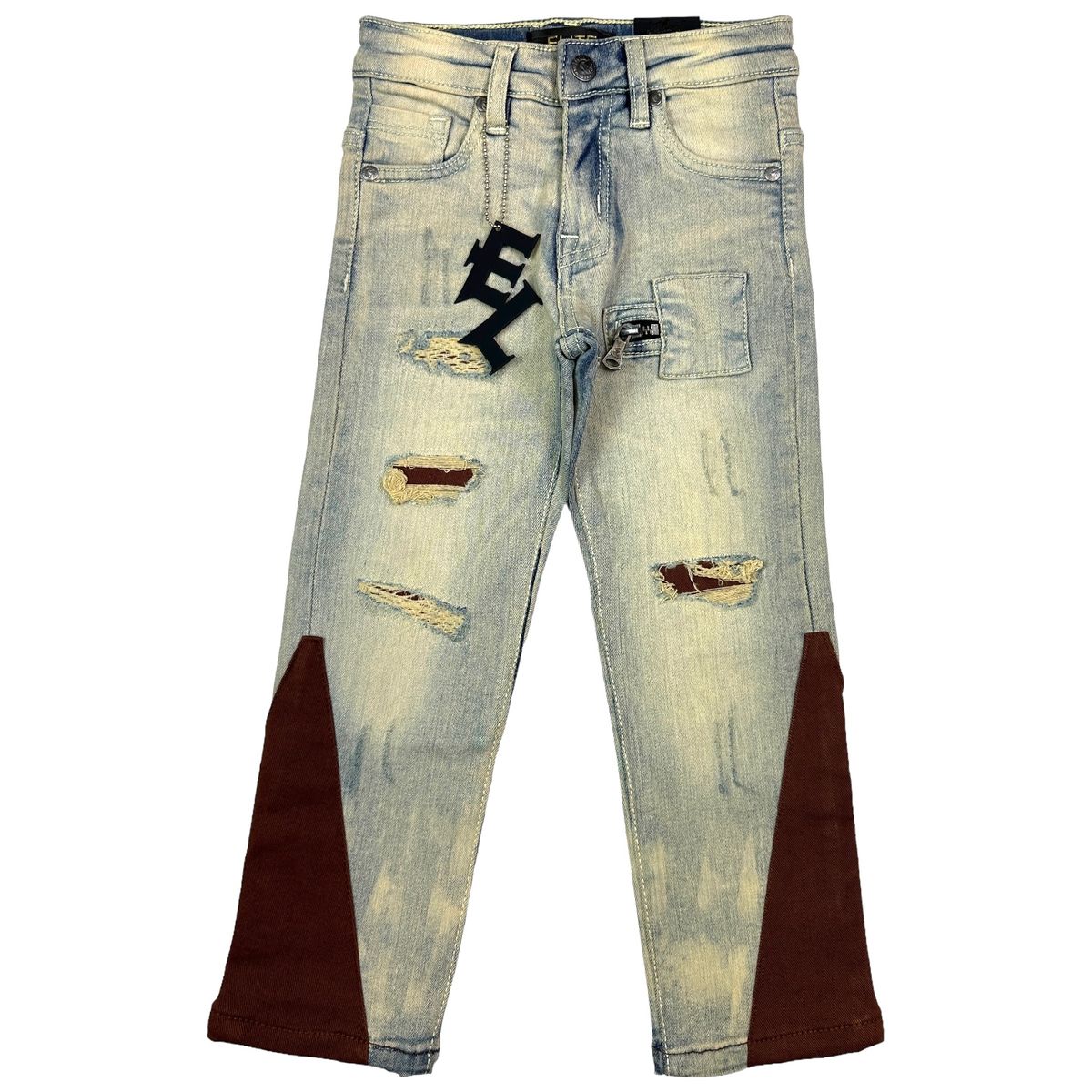 Elite Premium Vintage Brown Boy's Jeans - Main Image