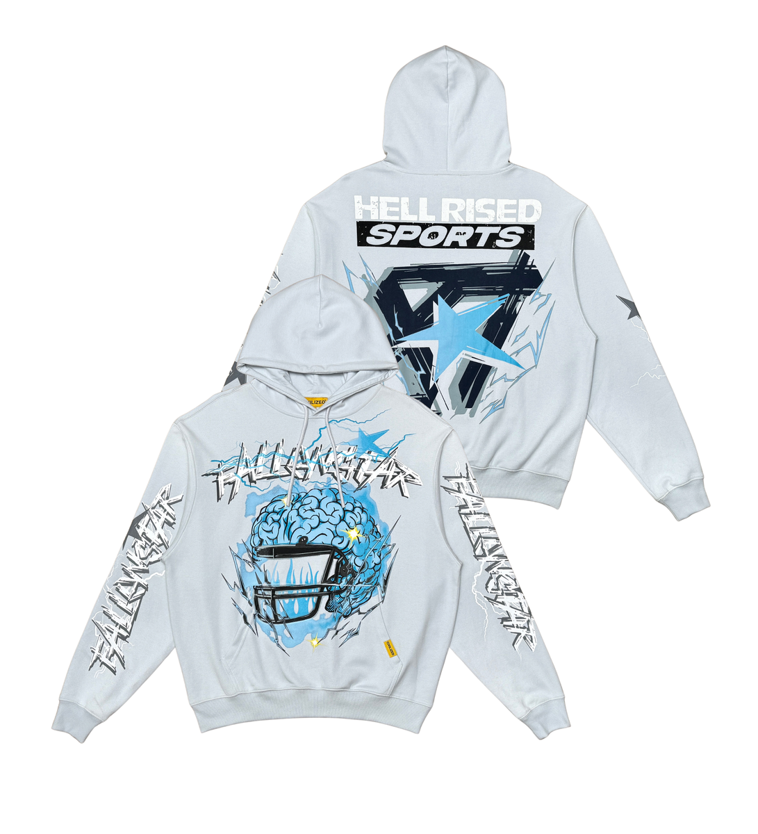 Civilized “Hell Rised" Sports ” Light Grey Hoodie