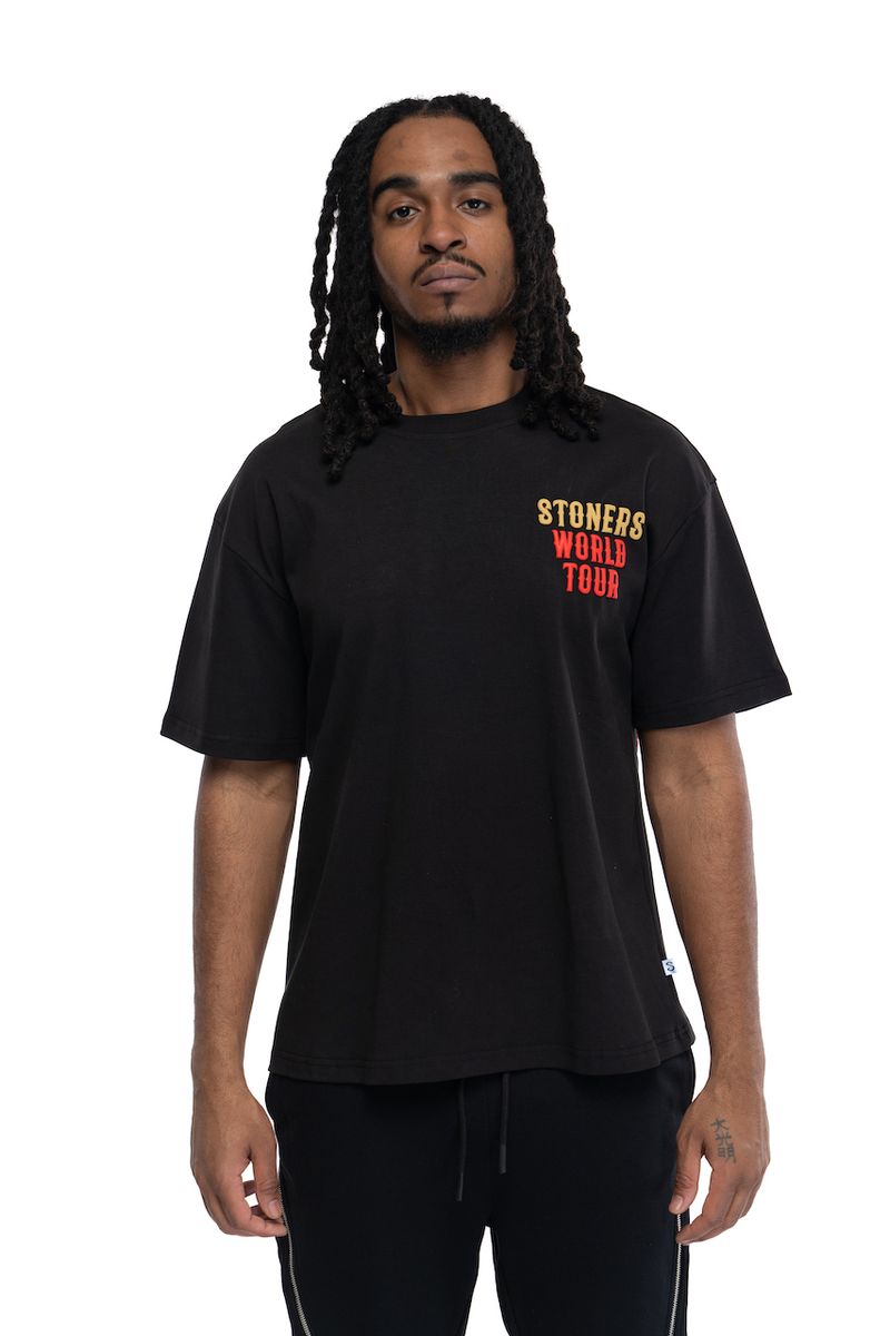 Stoner Guitar Rose Black T-Shirt