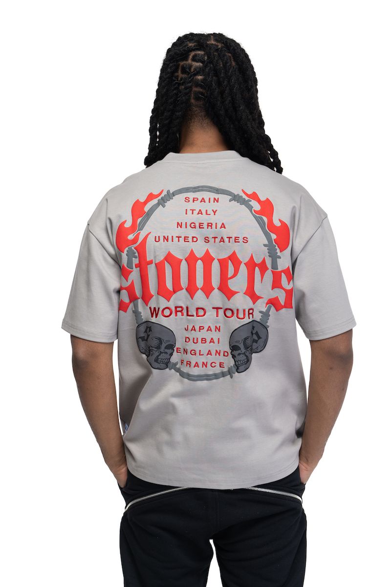 Stoner Barbed Wire All Grey T-Shirt