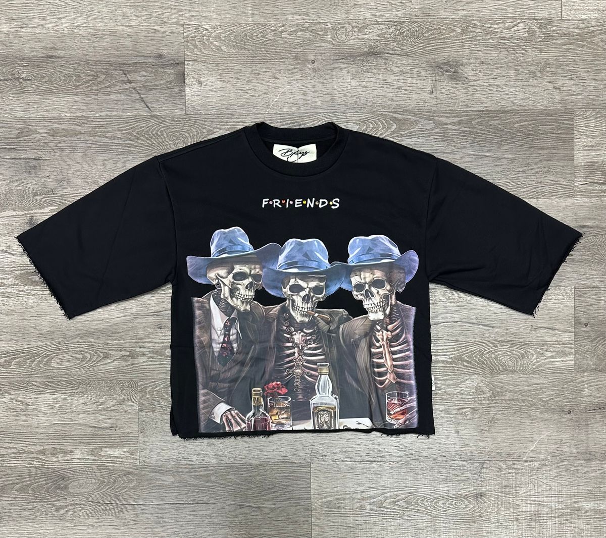 Bkys Friends Cropped Black T-Shirt