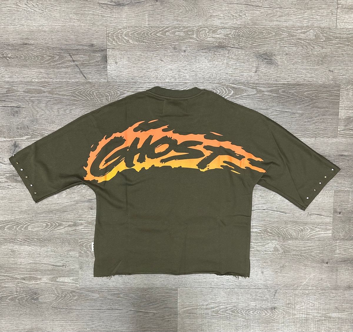 Bkys Ghost Cropped Olive T-Shirt