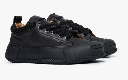 VALABASAS "VISION" BLACK LEATHER LOW TOP (VLBS-100LOW)