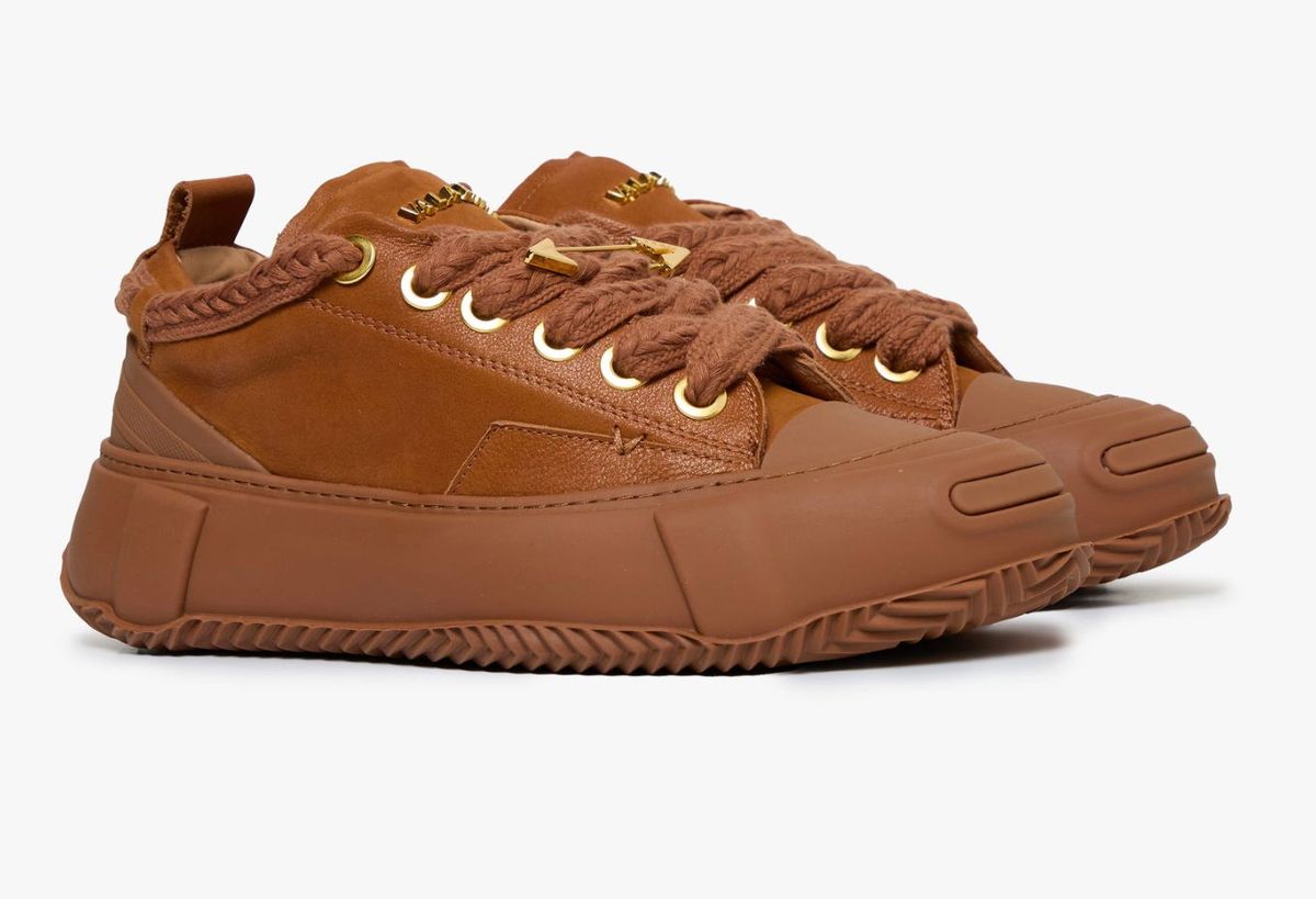 VALABASAS "VISION" CAMEL LEATHER LOW TOP (VLBS-100LOW)