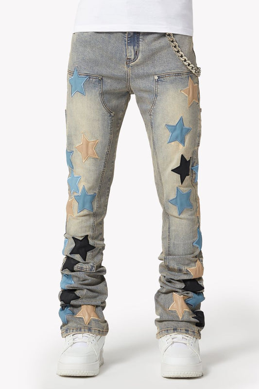 Guapi Powder Blue Vintage Stars Denim