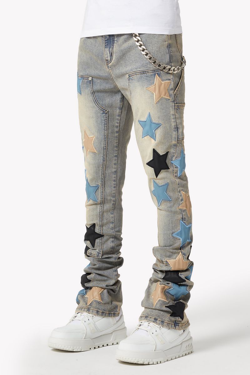 Guapi Powder Blue Vintage Stars Denim