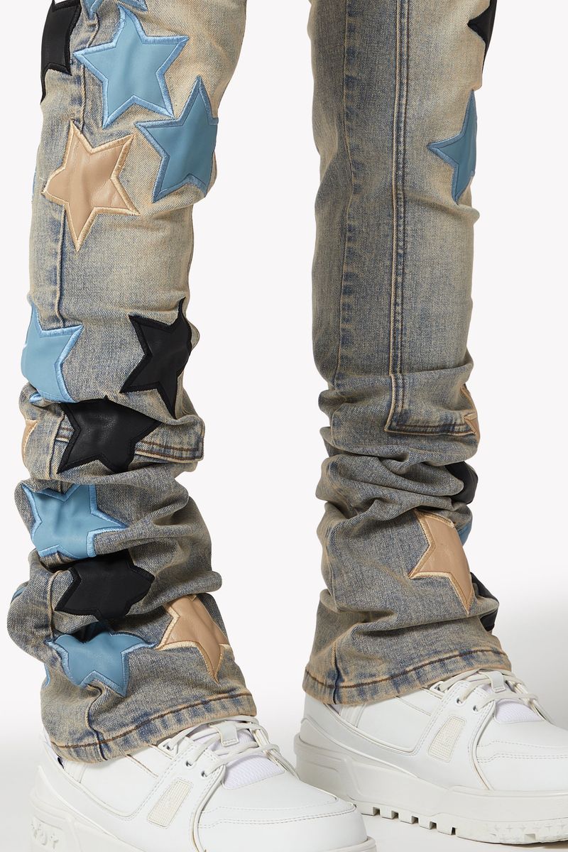Guapi Powder Blue Vintage Stars Denim