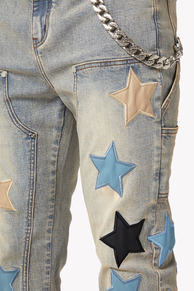 Guapi Powder Blue Vintage Stars Denim