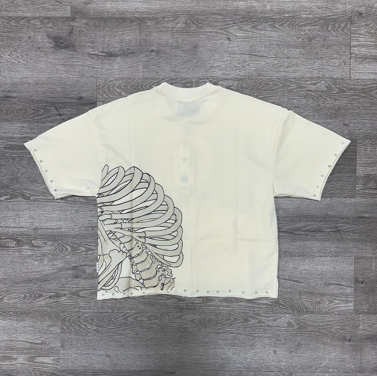 Bkys Wave Cropped Cream T-Shirt