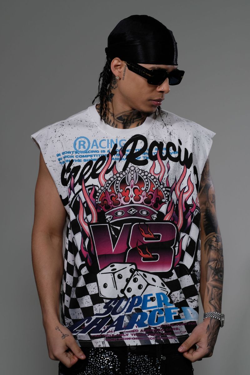 Eleve Super Charged Sleeveess Tshirt (EV8027-WHT)