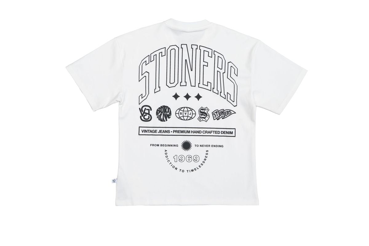 Stoner Varsity Icons Vintage White T-Shirt