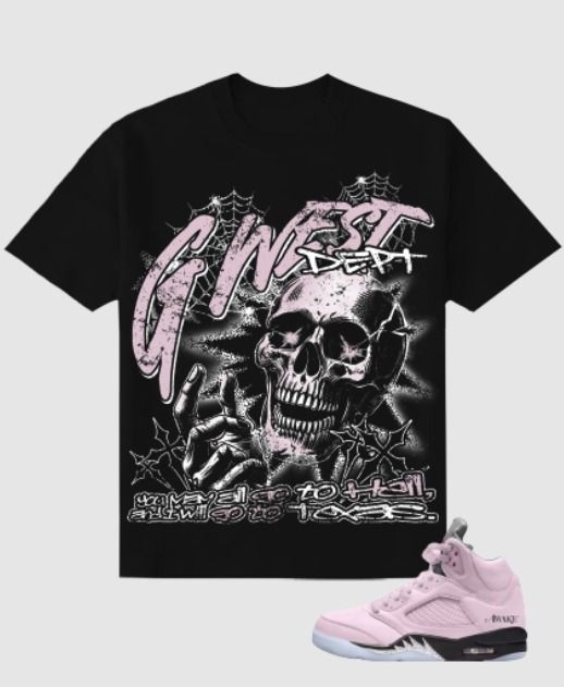 G WEST HELL IN PASTELS TEE BLACK/PINK