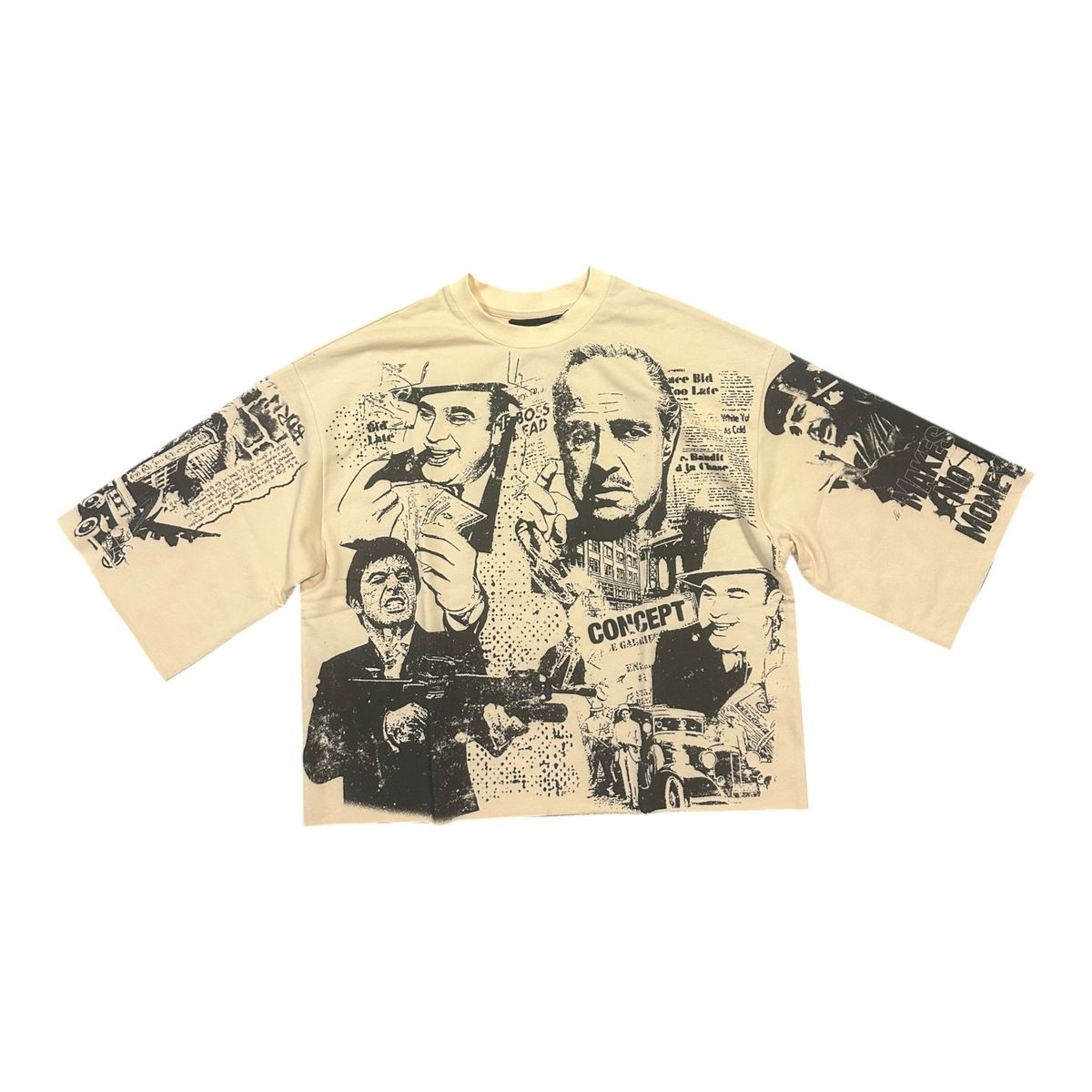 Concept "Scared $ Crop" Cream T-Shirt