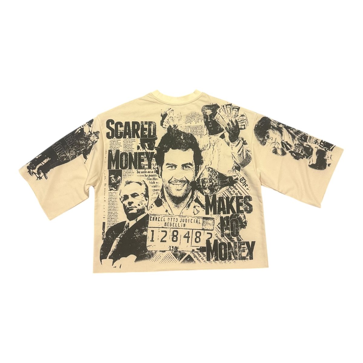 Concept "Scared $ Crop" Cream T-Shirt