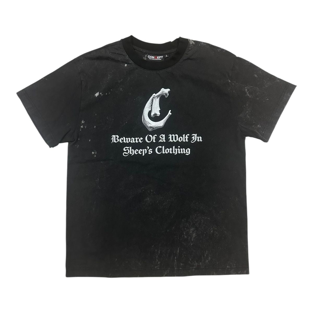 Concept "Beware" Black Wash T-Shirt