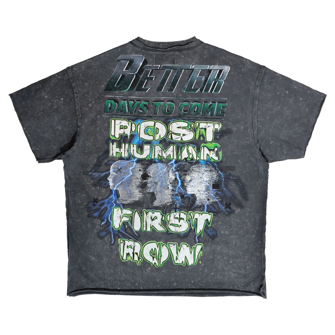 FIRST ROW POST HUMAN SOFT CODE WASHED TEE