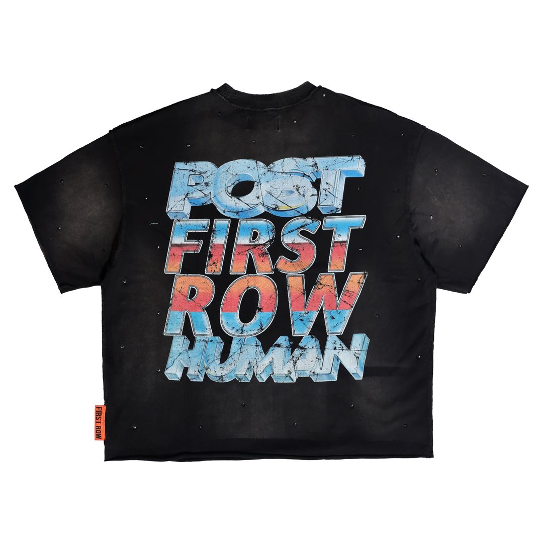 FIRST ROW POST HUMAN FULLY OPERATIONAL WASHED CROPPED TEE