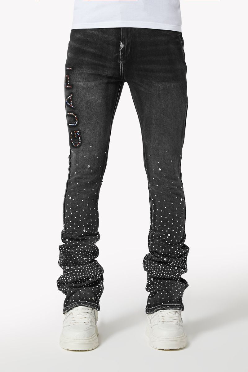 Guapi Iron Grey Embellished Denim