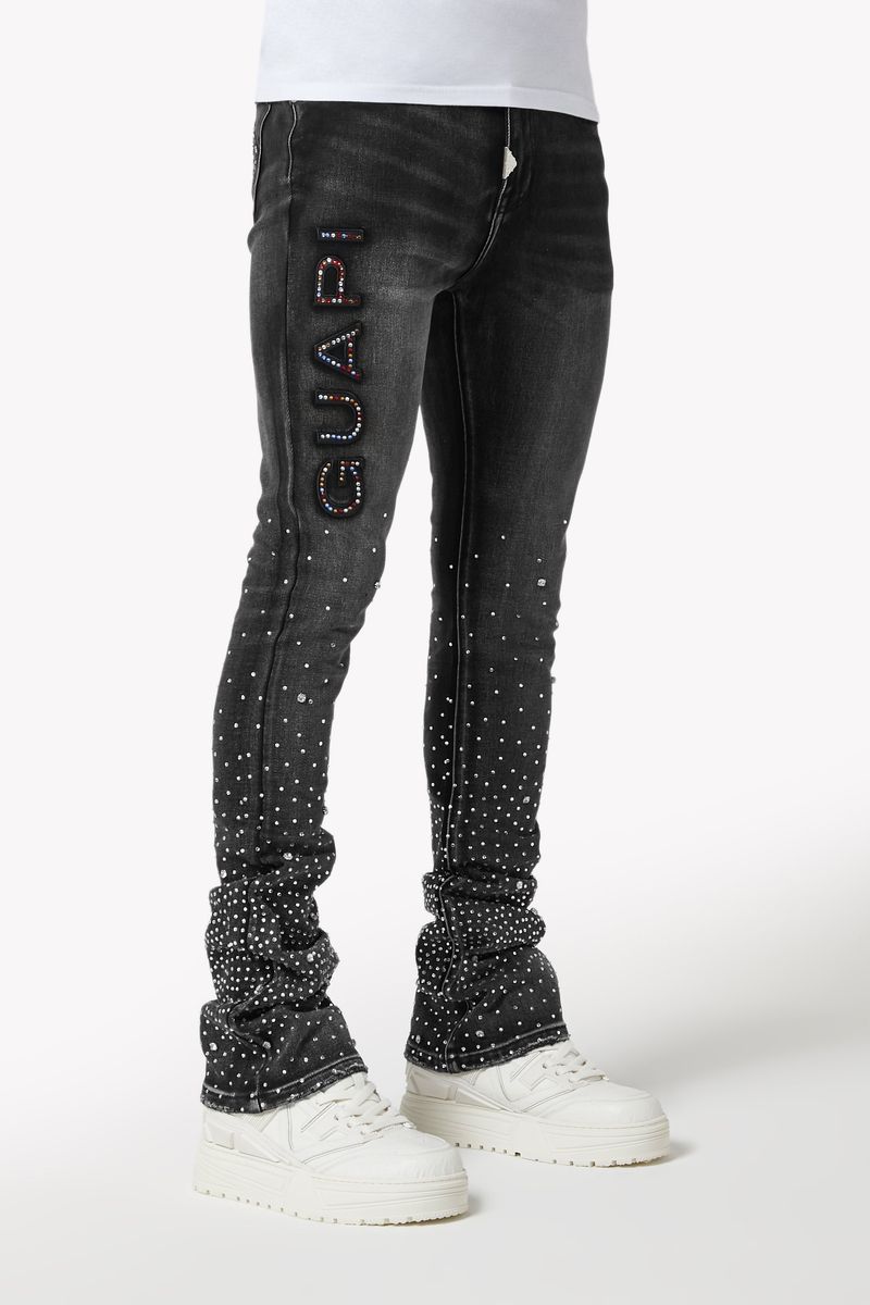 Guapi Iron Grey Embellished Denim