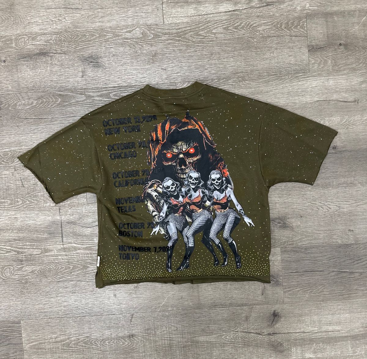 Bkys Hellfest Cropped Olive T-Shirt