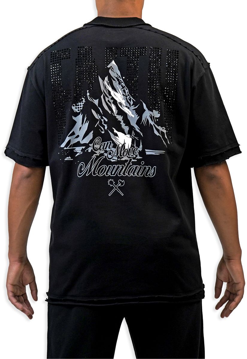 Juren Faith Can Move Mountains Black T-Shirt