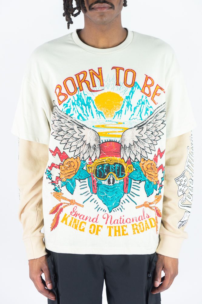 Rebel Minds Born To Be Twofer Cream Long Sleeve
