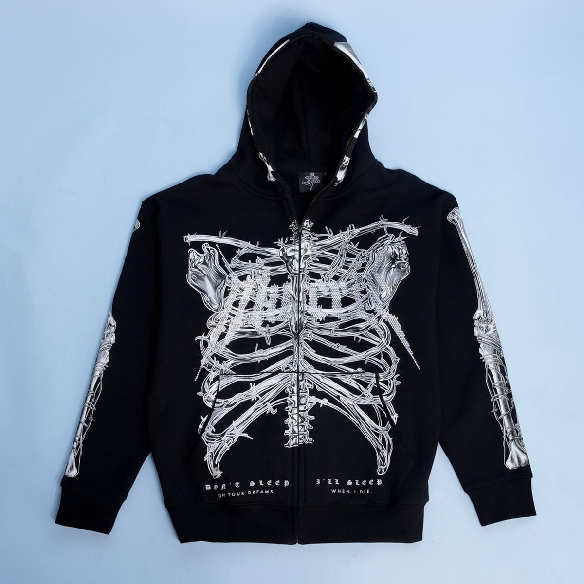 Hasta Muerte T2 Skull - Zip Hoodie "Black"
