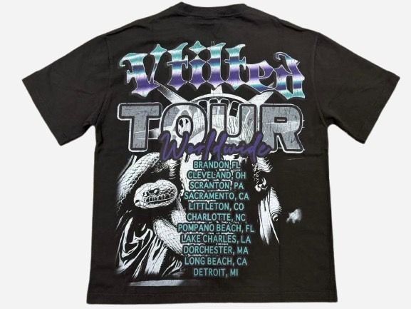 VTILTED "SNAKED" TEE JET BLACK