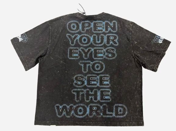VTILTED "TEARS" CROP TEE WASH BLACK