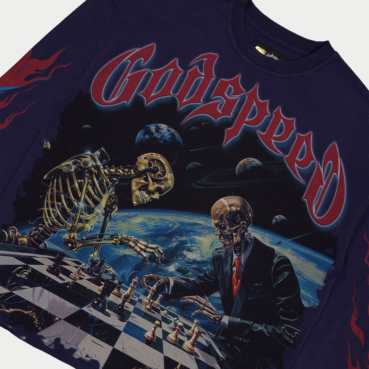 Goodspeed " Checkmate-Ls-T-Shirt-Black-Wash" Long Sleeve