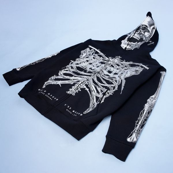 Hasta Muerte T2 Skull - Zip Hoodie "Black"