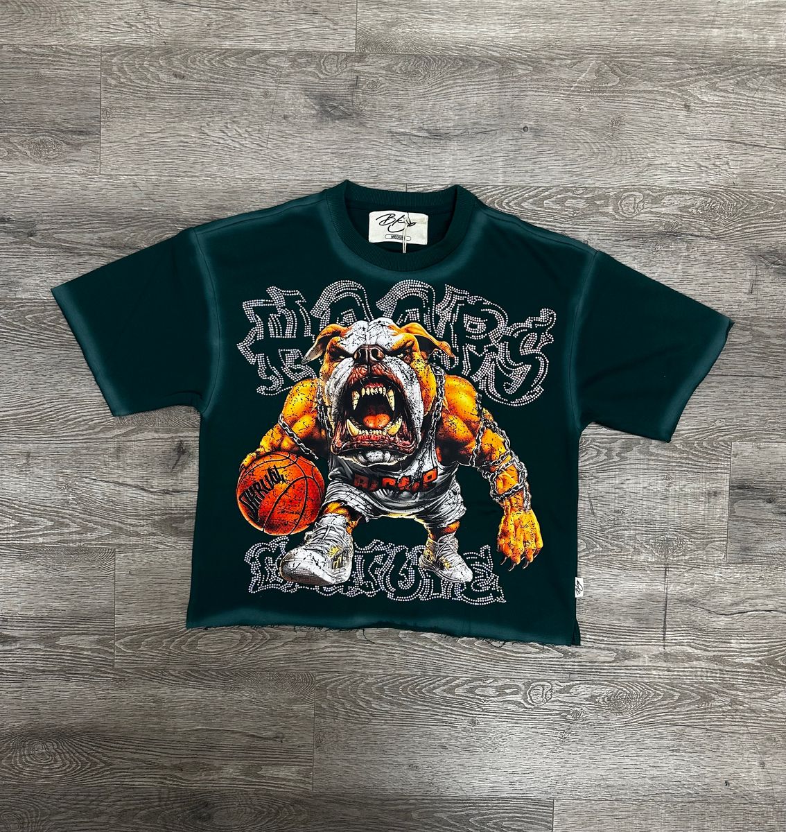 Bkys The World Is Mine Drak Green Cropped T-Shirt