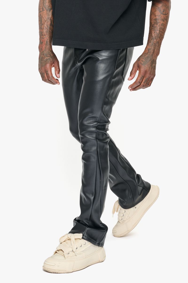 パンツ VALABASAS28 Valabasas Ducati Black Leather Flare Stacked – Underground Clothing