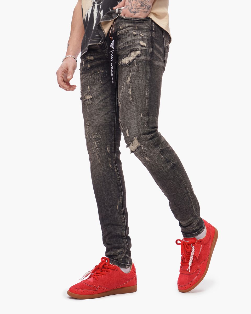 Valabasas "Collage " Skinny Denim Grey Vintage Wash