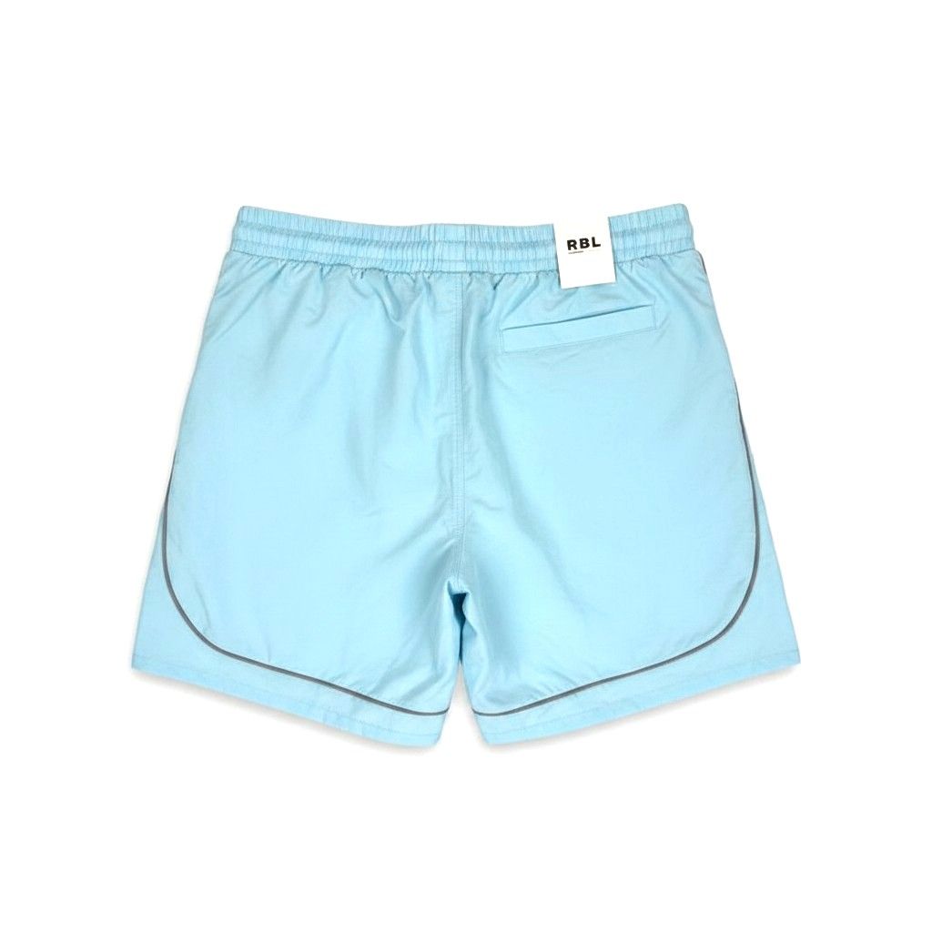Rebel Minds Crinkle Piping Baby Blue Nylon Shorts