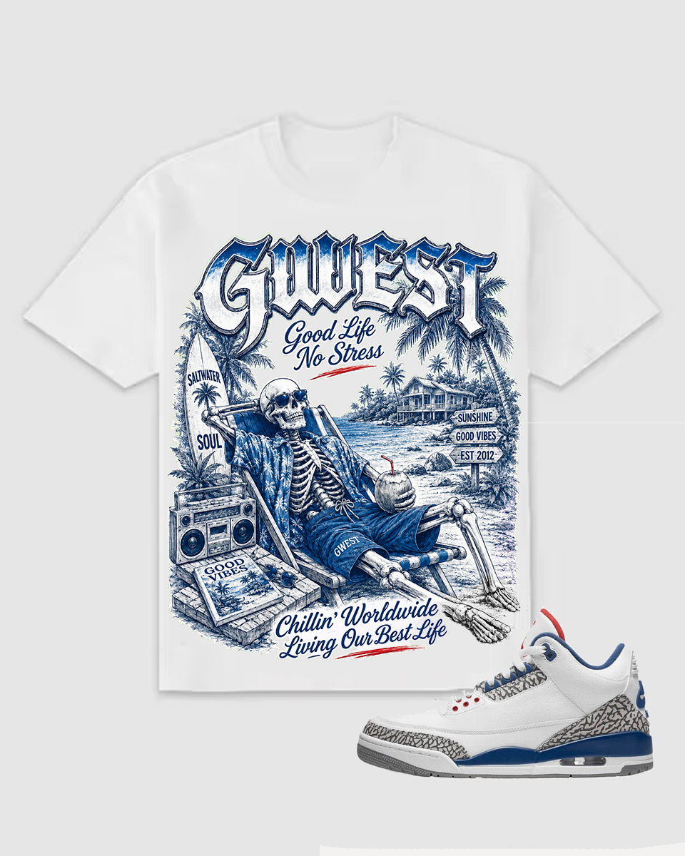 G West Atlanta Good Life No Stress White T-Shirts