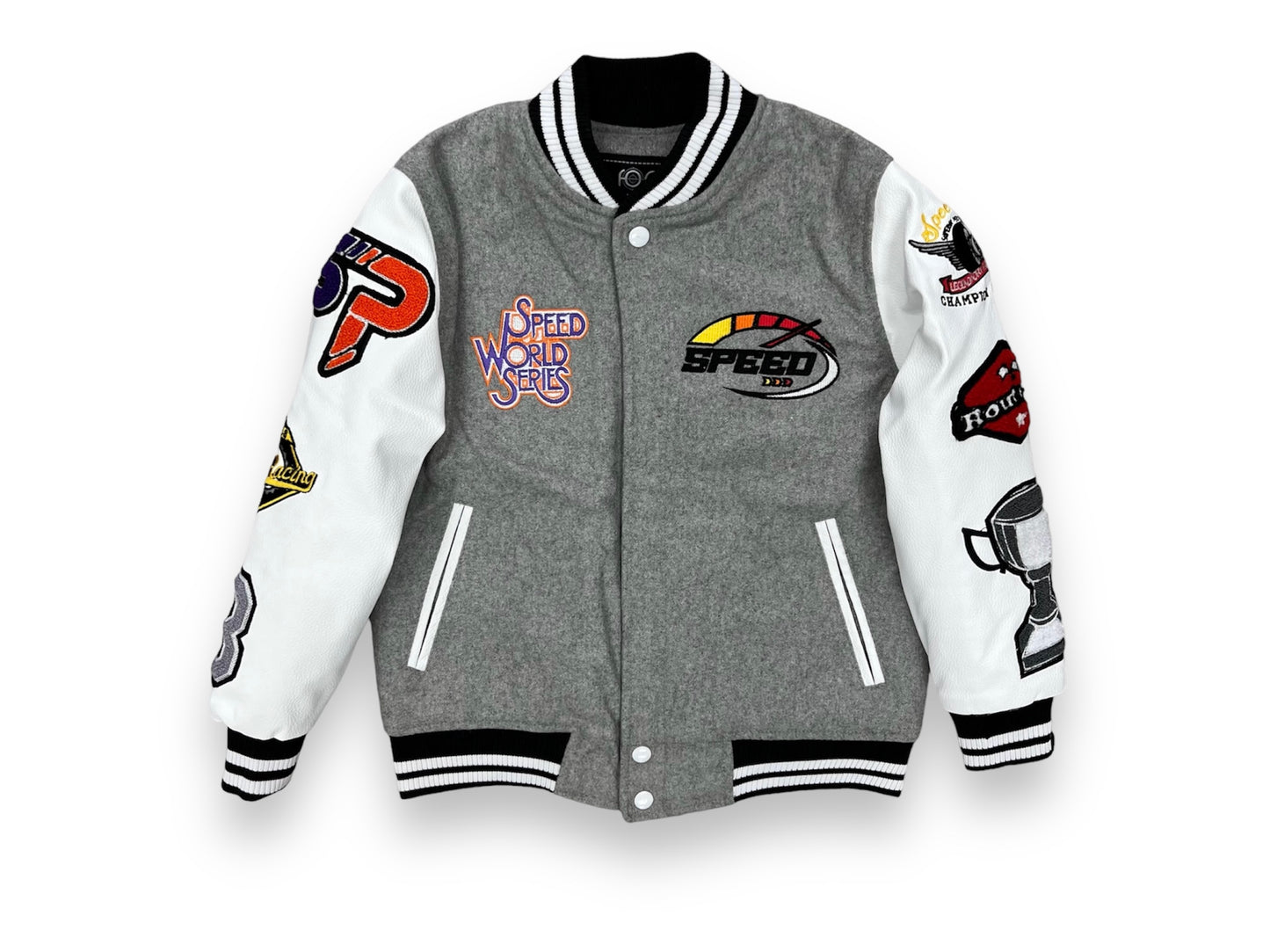 Focus Speed Varsity Jacket Grey Boys