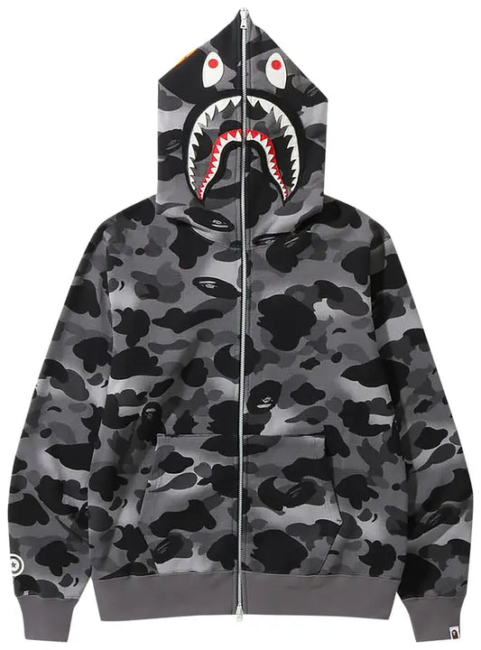 BAPE Big ABC Camo Shark Full Zip Hoodie Grey