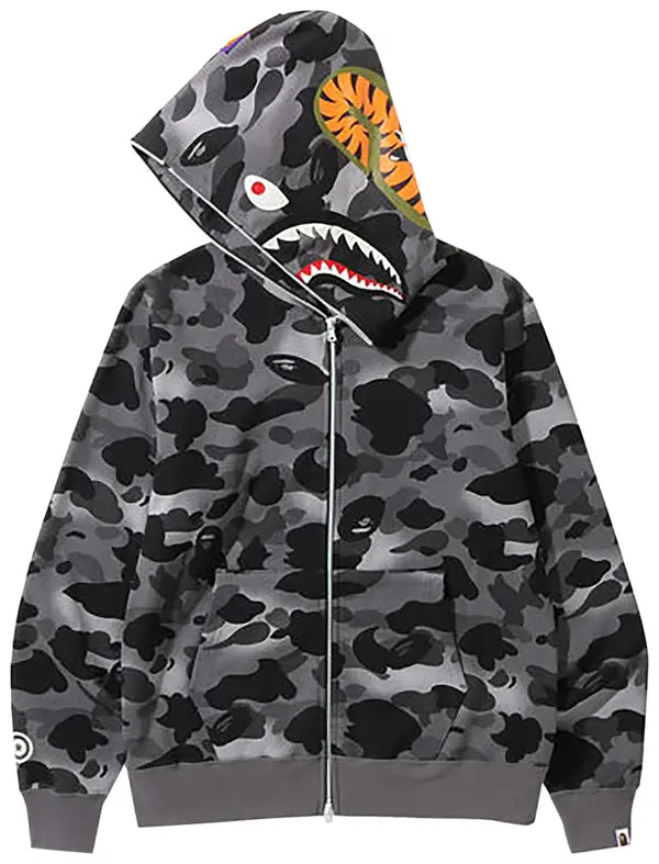BAPE Big ABC Camo Shark Full Zip Hoodie Grey