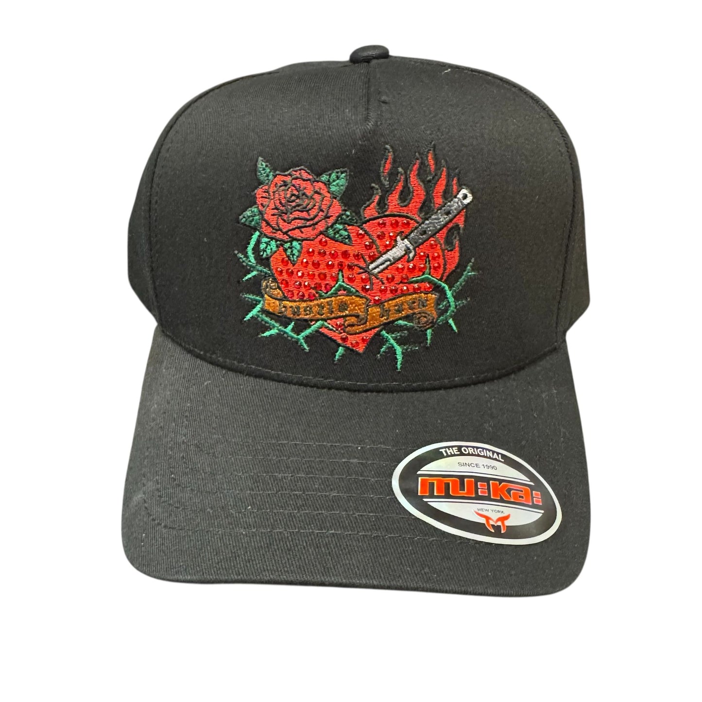 Muka Heart Stone Black Snap Black Hat