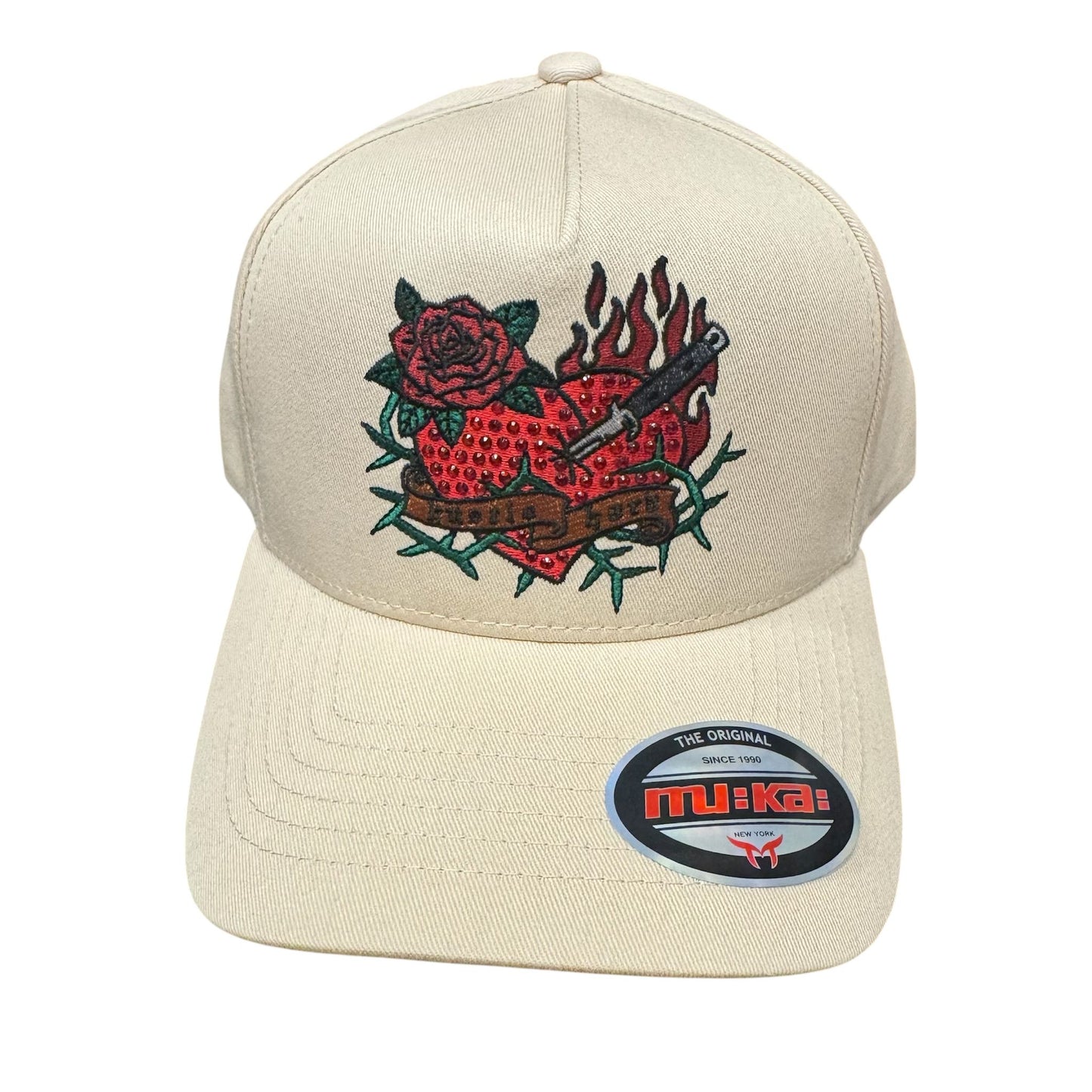 Muka Heart Stone Oatmeal Snap Hat