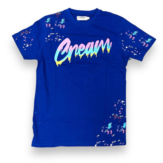 FWRD Painterly Cream Royal Blue T-Shirt