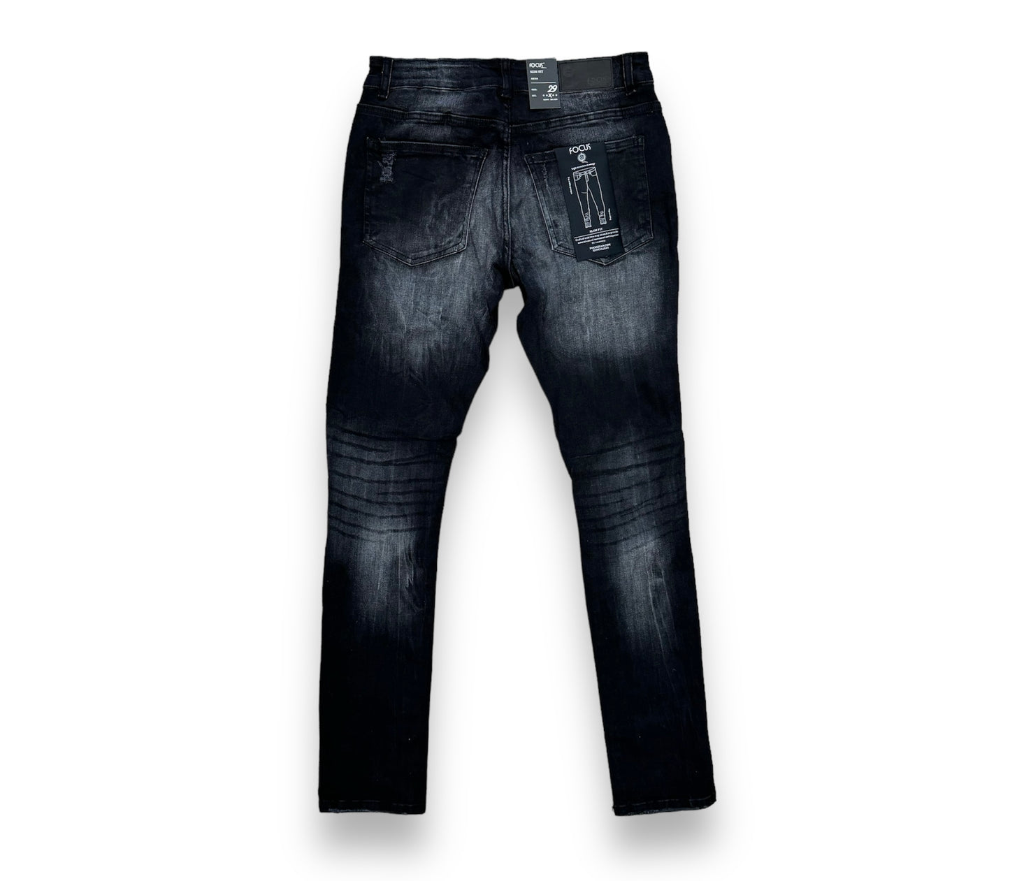 Focus Denim R&R Light Distressed Wash Black