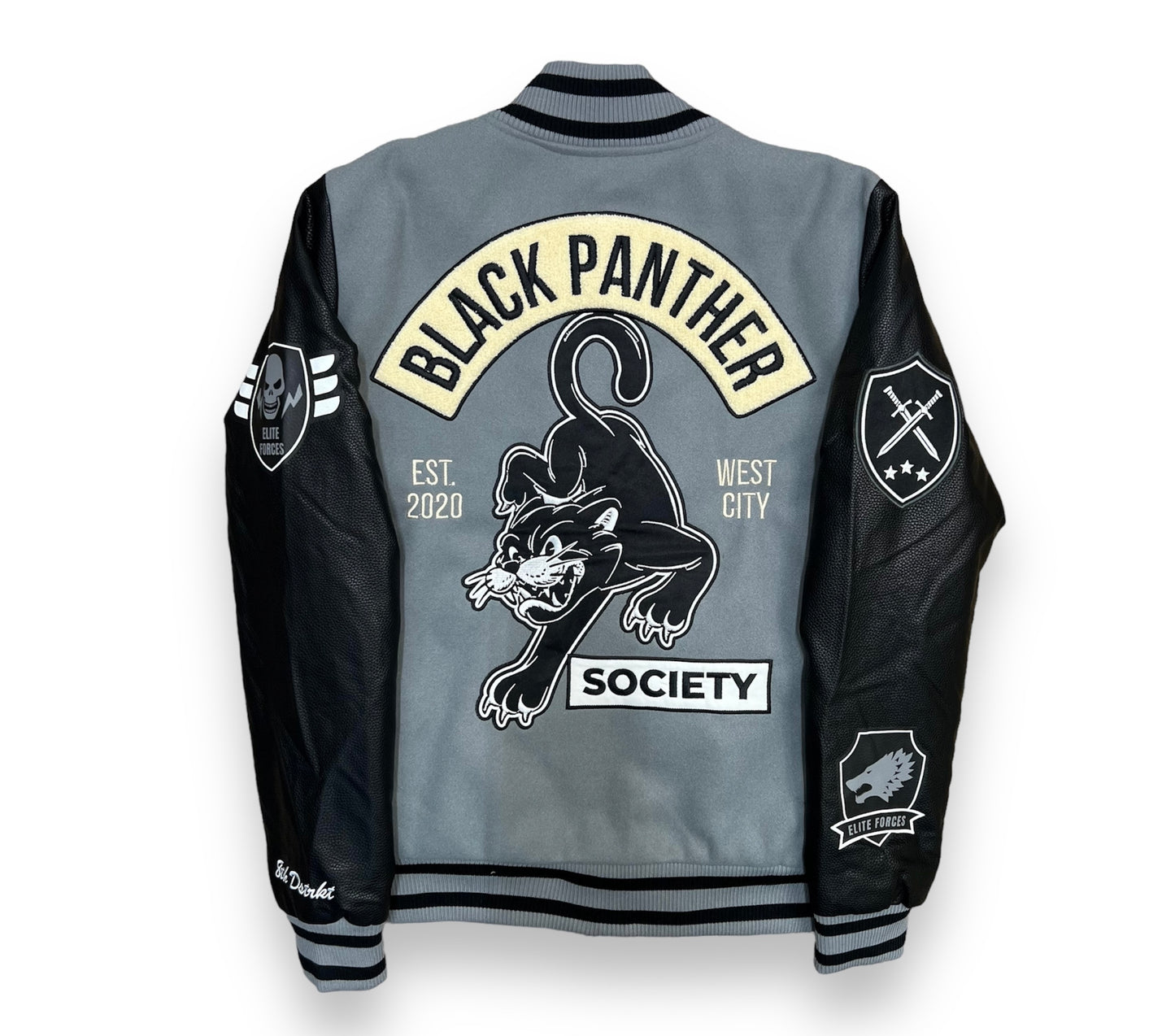 8ight Dstrkt Black Panther Grey Varsity Jacket
